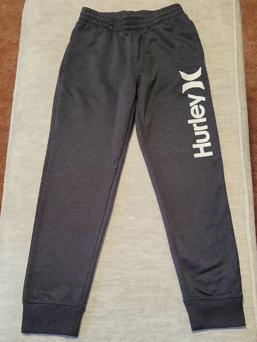 Hurley Black Jogger Sweatpants with White Logo